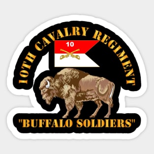 10th Cavalry Regiment - Buffalor Soldiers w10h Cav Guidon Sticker